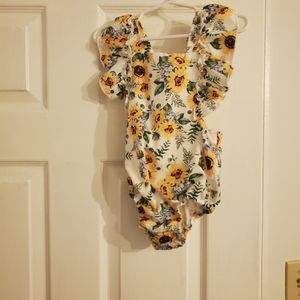 Sunflower Infant Apron Bubble Onesie